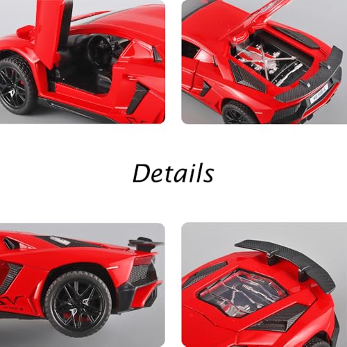 Modelo de coche iLooboo Aventador rojo 1:32 con luz y sonido miniatura 5