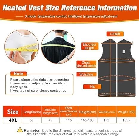 Gilet Riscaldabile per Uomo e Donna, Gilet Riscaldato USB, Vestito Elettrici Riscaldati