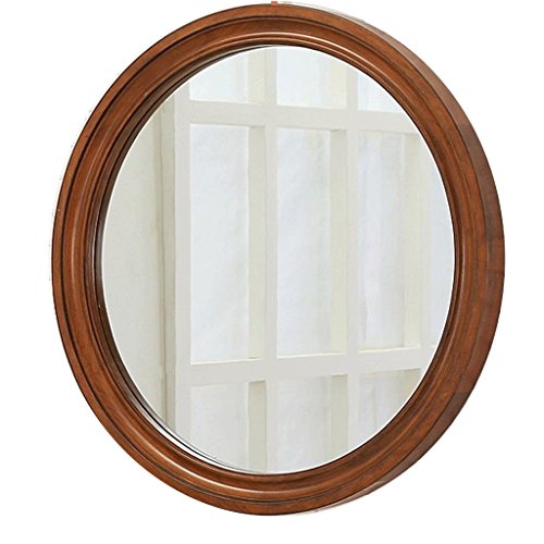 Yu Ru Wall Mirror for Bathroom, Mirror All Solid Wood Makeup Mirror Nordic Round Simple Wall-Mounted Mirror Bathroom Bathroom Mirror Wall Decorative Mirror Makeup Mirror