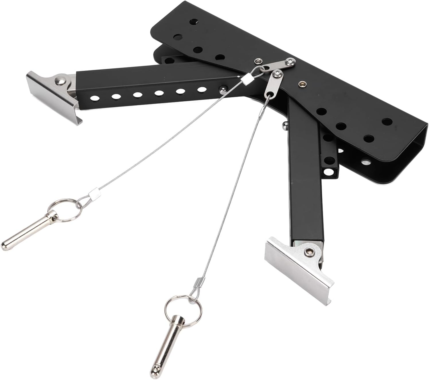 RV Step Stabilizer Kit, 2.8 to 11.4in Height Adjustable Metal Step Support, Folding Stair Stabilizer for Travel Trailer, Fifth Wheel, Reduce Bouncing On Your Entryway Steps