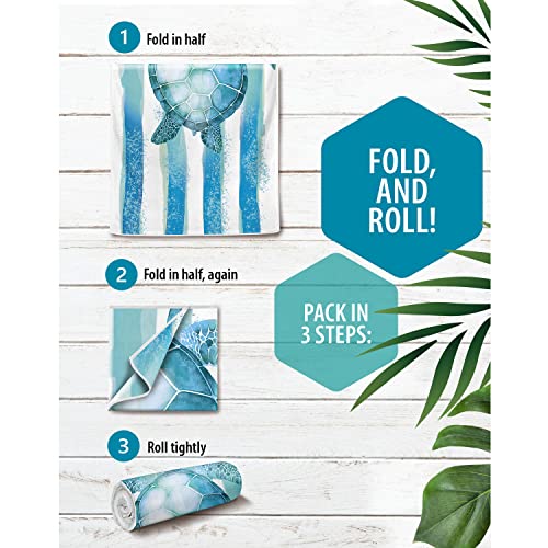 Venture 4Th Microfiber Beach Towel: Quick-Dry, Compact, Sand-Free, Absorbent, Sandproof And Lightweight - Perfect For Camping, Beach, And Roadtrips (Striped Turtle Design | 35X78 Inches) #TOP4