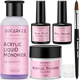 Acrylic Nail Kit – Professional Clear Acrylic Powder and Liquid Set with Nail Brush, Nail Prep Dehydrator and Primer- Beginner-Friendly DIY Kit
