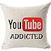 DecFure You Tube Addicted dwustronna poszewka na poduszkę poszewka na poduszkę na sofę kanapę krzesło 45 cm x 45 cm Kolor: jesteś uzależniony