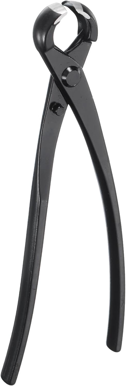 HARFINGTON Bonsai Knob Cutter 8.5 Inch 215mm Bonsai Tool Branch Cutter Gardening Shears Scissors Concave Pruner for Branch Cutting, Black