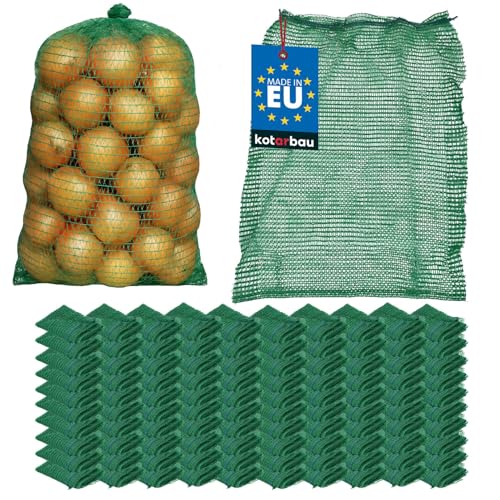 KOTARBAU® 100er Set Raschelsack - Kartoffelsack - 50 x 80 cm - Obstsack - 25 kg - Polypropylen - Gemüsenetz - Aufbewahrungssack - für Zwiebeln - Kartoffel - Gemüse - Grün