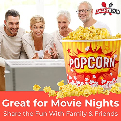 Greaseproof, Retro 85Oz Popcorn Buckets 25 Pack. Reusable And Durable Pop Corn Tubs In Red Yellow. Large Disposable Containers Perfect For Movie Night, Theme Party, Theater, Carnivals & Fundraisers #TOP6