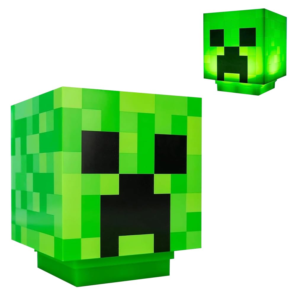 Lampada Creeper Minecraft Con Suoni – Cubo 3D LED, Luci Notturna Per Bambini, Ricaricabile USB, Decorazione Camera, Colore Verde