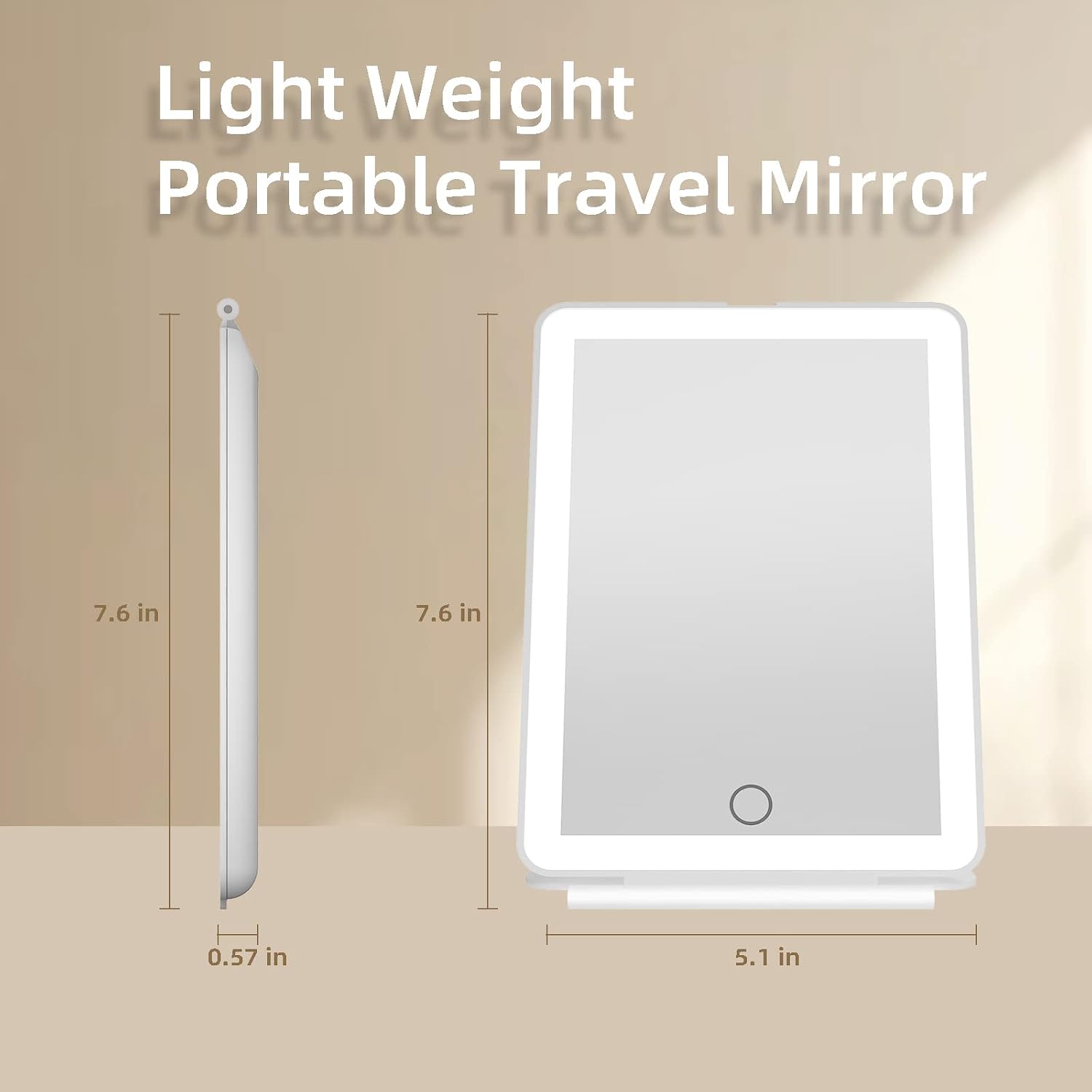 ONESHUN Makeup Mirror with 80 Led Lights,Portable Lighted Makeup Beauty Mirror, Compact LED Mirror,3 Color Lighting, Dimmable Touch Screen, Tabletop LED Folding Cosmetic Mirror with Lights(White)