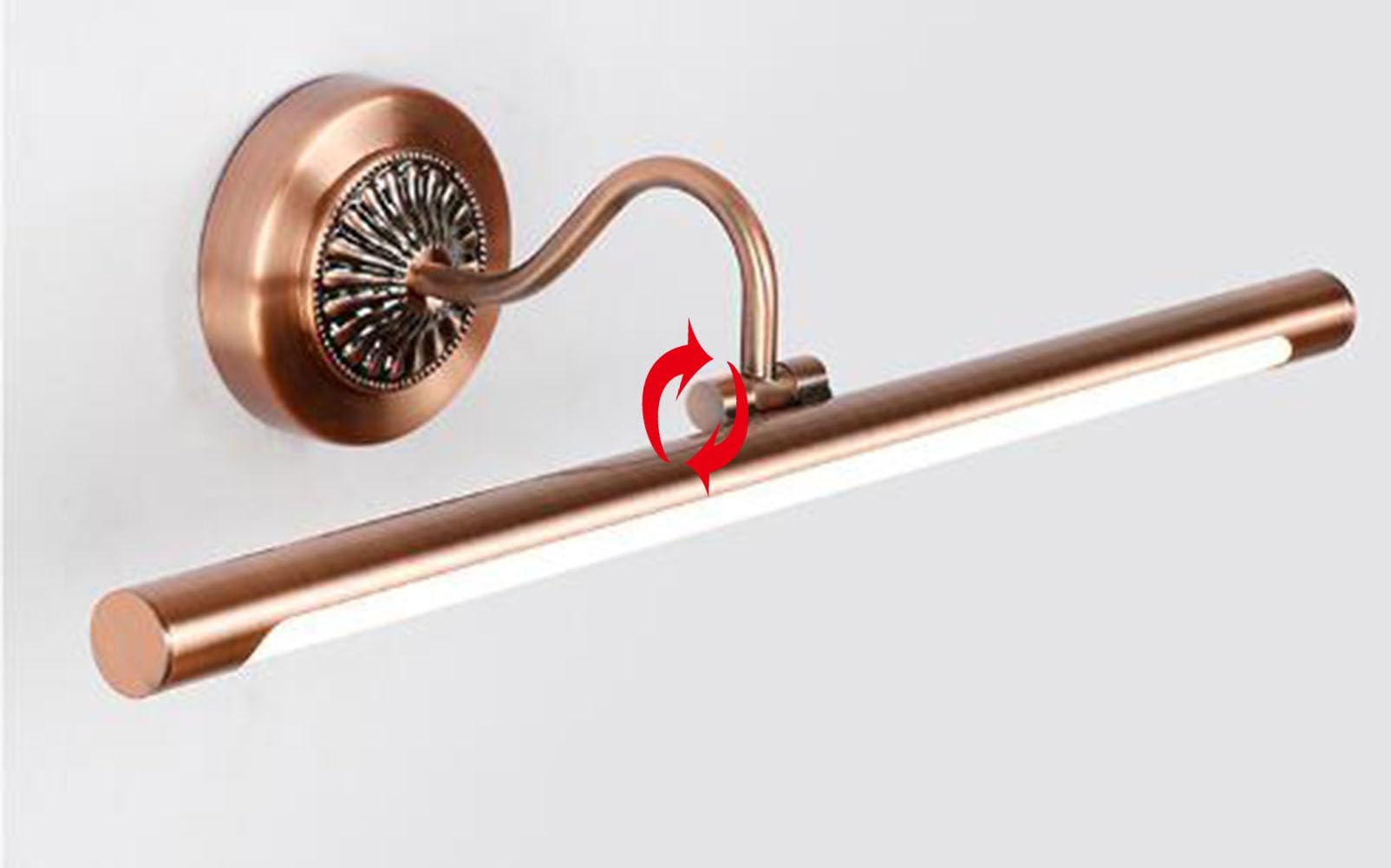 Lampada da Tavolo Vintage a LED Bagno Luce Specchio Metallo Ruotabile a 180° Applique Antico Impermeabile Dimmerabile 3000k/4500k/6000k Lampada da Parete Orientabile Arco Braccio Luce Immagine