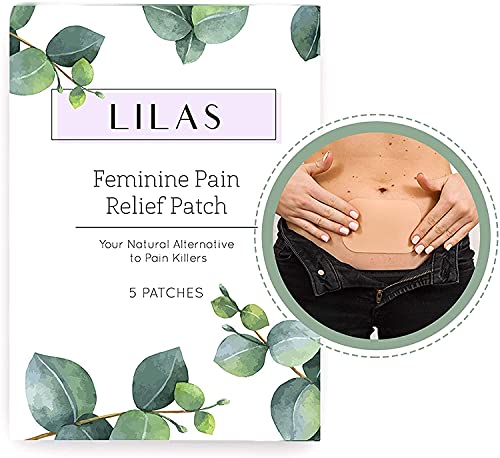 LILAS Menstrual Relief Patch (5 Pack) - Natural Pain Relief for Menstrual Period Symptoms and Cramps | Designed for Endometriosis and Menstrual Relief | Herbal and Plant Based Cooling Patches