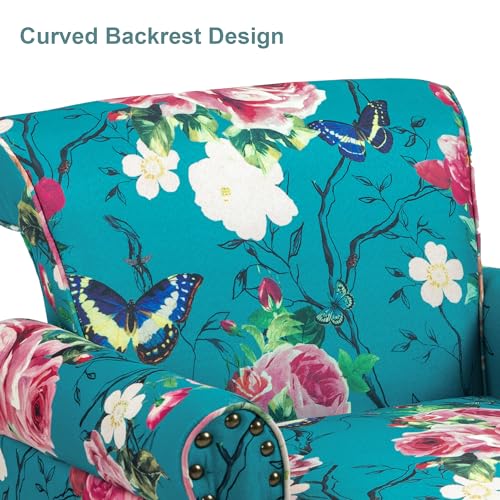 Sillón Plegable Floral Azul miniatura 6