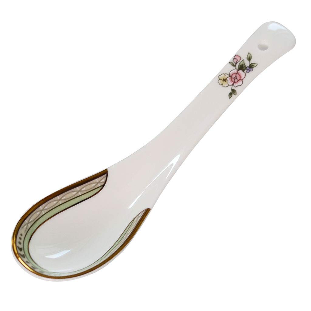 Lot de 10 cuillères en céramique, petites cuillères ménagères, cuillères à riz, en porcelaine d'os et en céramique, cuillères de 14 cm de long pour manger