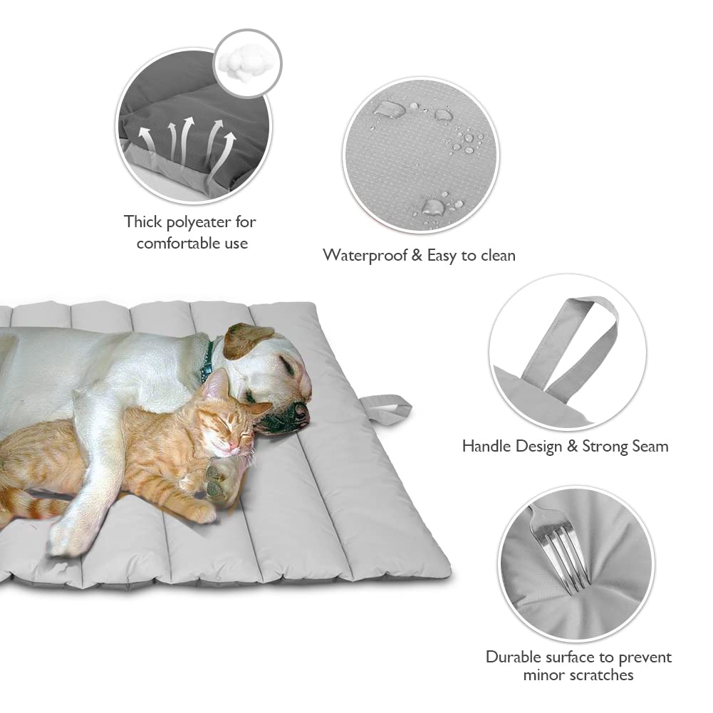 XIAPIA Cuccia Esterno Impermeabile per Cane, Cuscino per Cani Grandi Letto Cane Interno, Stuoia Cane Portatile Tappetino Viaggio Cani Cuscino Auto