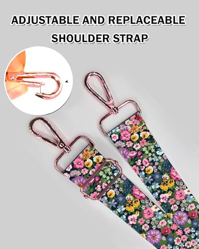 Image of Purse Strap Replacement Crossbody, 1.5 inch Rose-Golden Buckle Wide Shoulder Strap Adjustable, Cute Handbag