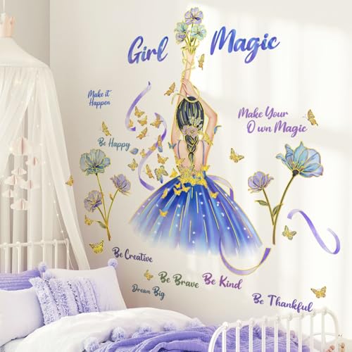 Sticker mural bleu pour relooker un mur de chambre sans peindre