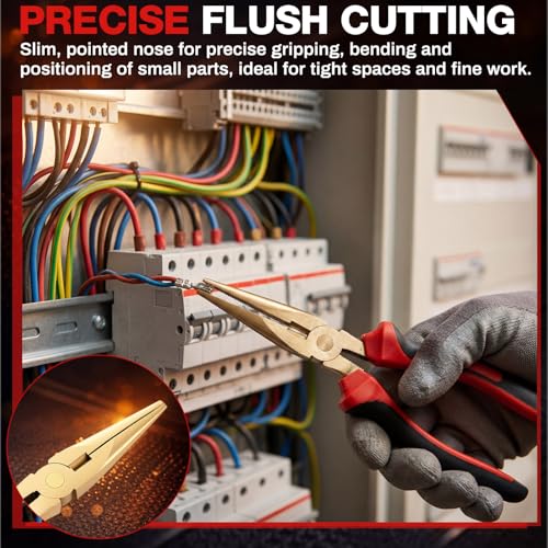 Alicates de punta de aguja de bronce de aluminio con mango antideslizante 6