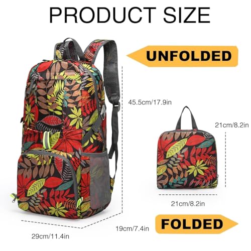 Mochila plegable liviana deportiva para senderismo roja miniatura 2