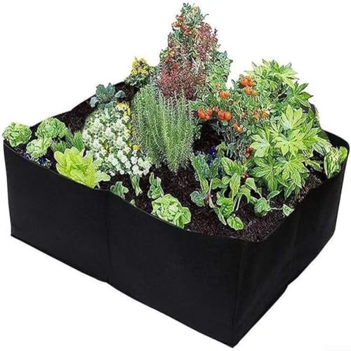 GLOBALHUT Fabric Raised Garden Bed Planter-Box Container, With Drainage Holes, Indoor Outdoor Growing Bags, For Vegetables Flowers Plants(squares)