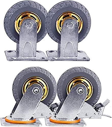 Roulettes heavy trolley 4" en acier robuste et caoutchouc absorbant pour charge lourde