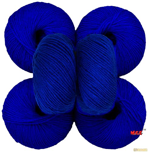 Image of Vard hman 100% Acrylic Wool Royal (6 pc) Baby Wool Wool Ball Hand Knitting Wool /Art Craft Soft Fingering Crochet Hook Yarn, Needle Knitting Yarn Thread Dye L D FE
