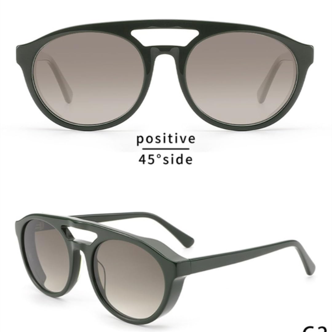 Gafas de sol gruesas polarizadas de acetato estilo punk para hombre y mujer, protección UV400.