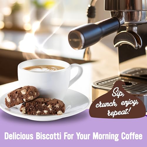 Image of COOPER STREET Twice Baked Brownie Chocolate Biscotti Cookies - Crispy Mini Biscotti Cookies Ideal with Coffee - Traditional Low Calorie Italian Snacks - Kosher, Dairy, Peanut & Soy Free (6 Pack)