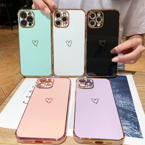 Tzomsze Compatible with iPhone 13 Pro Max Case for Women, Cute Phone Cases for Girls Full Camera Lens Protection & Shockproof Reinforced Corners Electroplated Edge Bumper Case 6.7-Inch (Candy White)