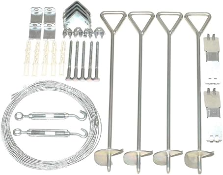 Palram - Canopia Anchor Kit for Canopia Snap & Grow Greenhouses,Silver