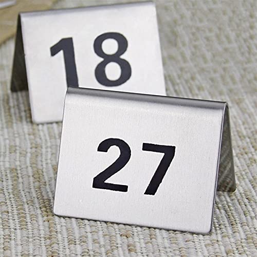 Números de mesa de acero inoxidable del 1 al 25 con doble cara para restaurantes y bodas 4