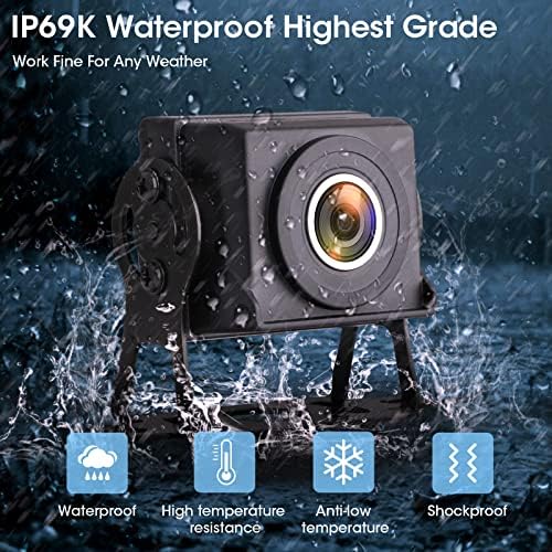 Reversing Camera Kit for Vans with U-shaped BracketAHD Version7'' 1080P Reverse Camera Kit IP69K Waterproof Rear View Camera Reversing Camera Reverse Camera Kits for Car/Van/Truck/RV Guide Line