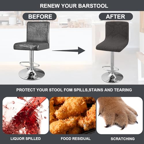 Image of Chair Covers Bar Stool Cover 2pc Bar Chair Cover Swivel Bar Stool Slipcover