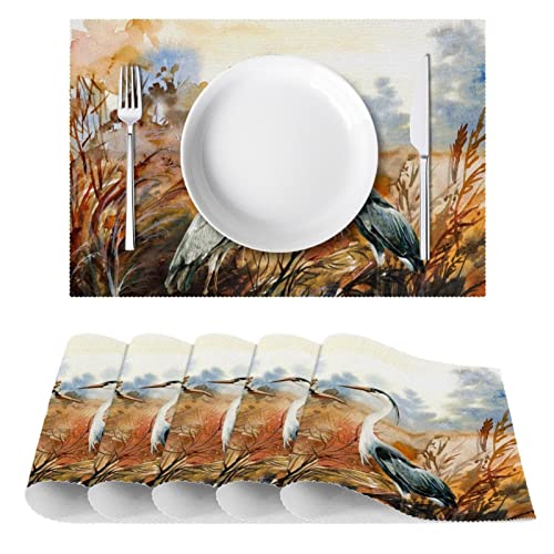Sets de table hérons et oiseaux pour une décoration de repas nature