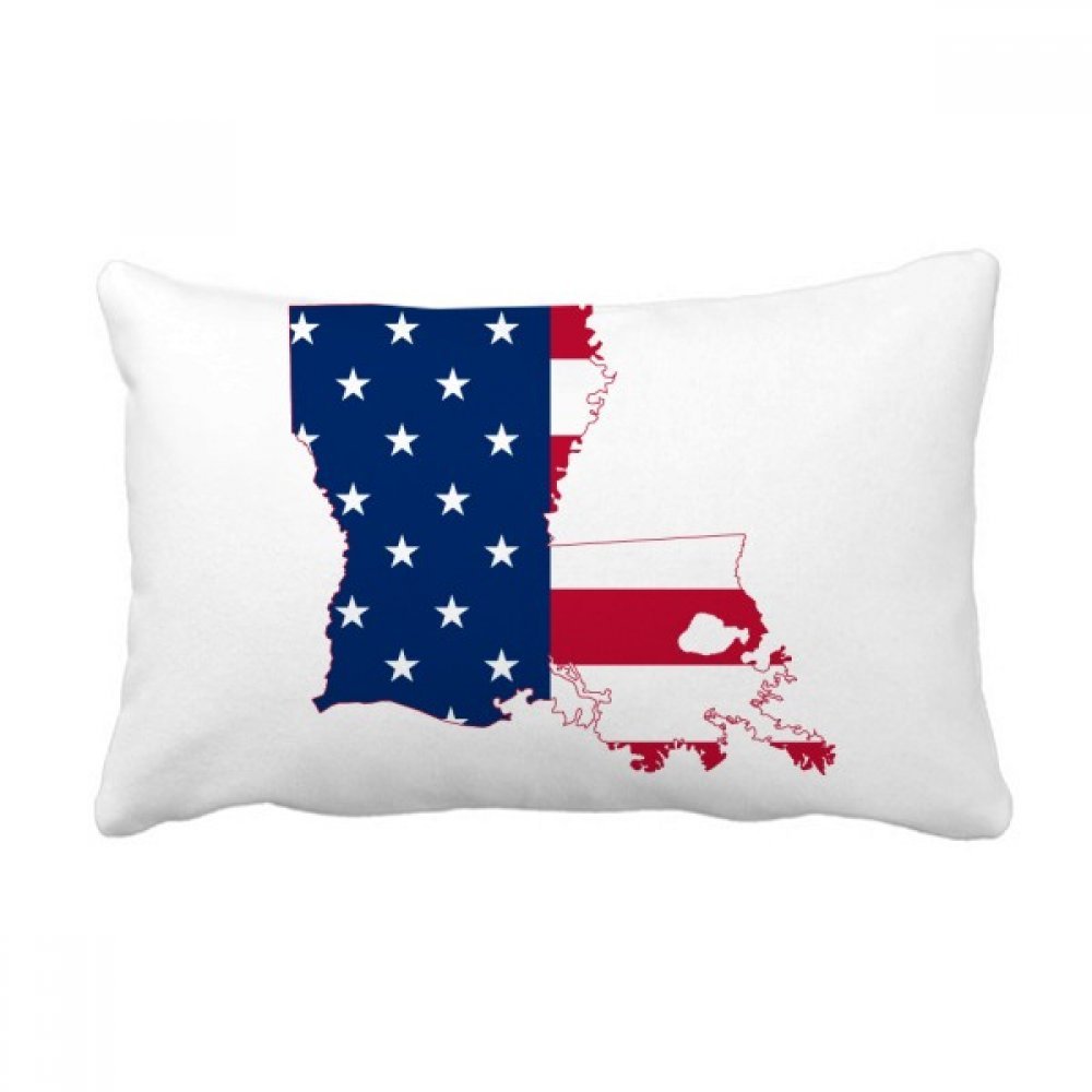 Drapeau américain coussin rectangulaire Louisiane taie oreiller déco maison