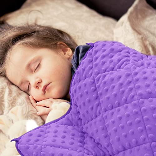 Image of MAXTID Violet Weighted Blanket for Kids 5lbs 36inx48in for Children 30 to 70lbs Child Heavy Blanket Purple