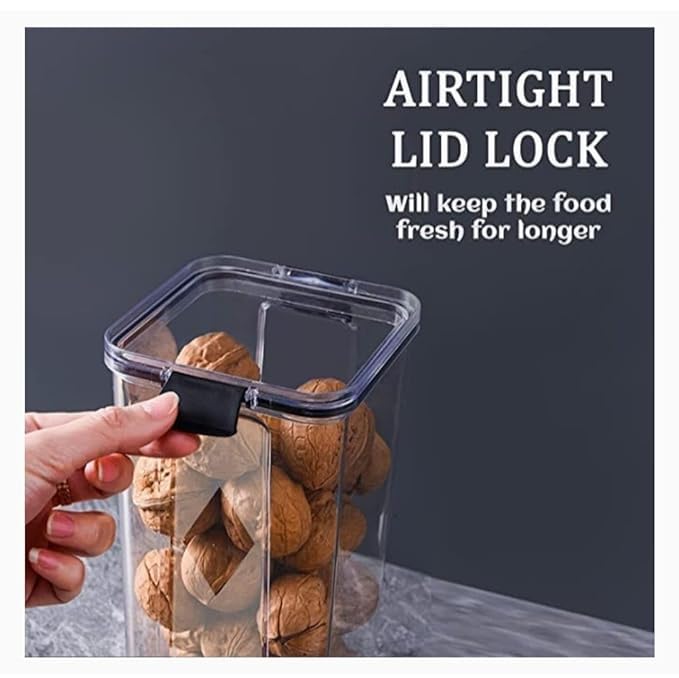 Image of Look Air Tight Container For kitchen, Storage Set, Container Set, Kitchen Accessories Item, Kitchen & Pantry Organizer 1100ml (Pack of 4) (4)