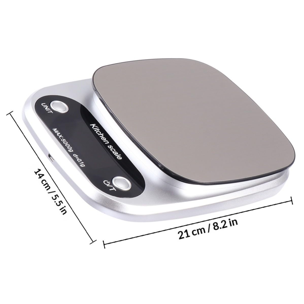 Báscula Digital Pantalla Lcd de Cocina de Acero Inoxidable Recargable Capacidad de 5kg y Precisión de 0,1g para Uso en Cocina y Repostería