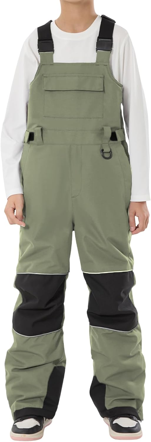 GSOU SNOW Girls Boys Snow Ski Bibs Kids Snowboard Pants Insulated Waterproof Overall Winter (3-16Years)