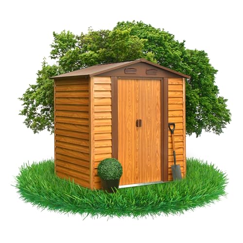 Grindi - Gerätehaus Metall Arbor I - Gartenhütte - Gartenhaus - Geräteschuppen 152x193x203 cm Schiebetür - Garten Schrank - Fahrradgarage - Shelter - Gartengerätehaus - Tiny House -