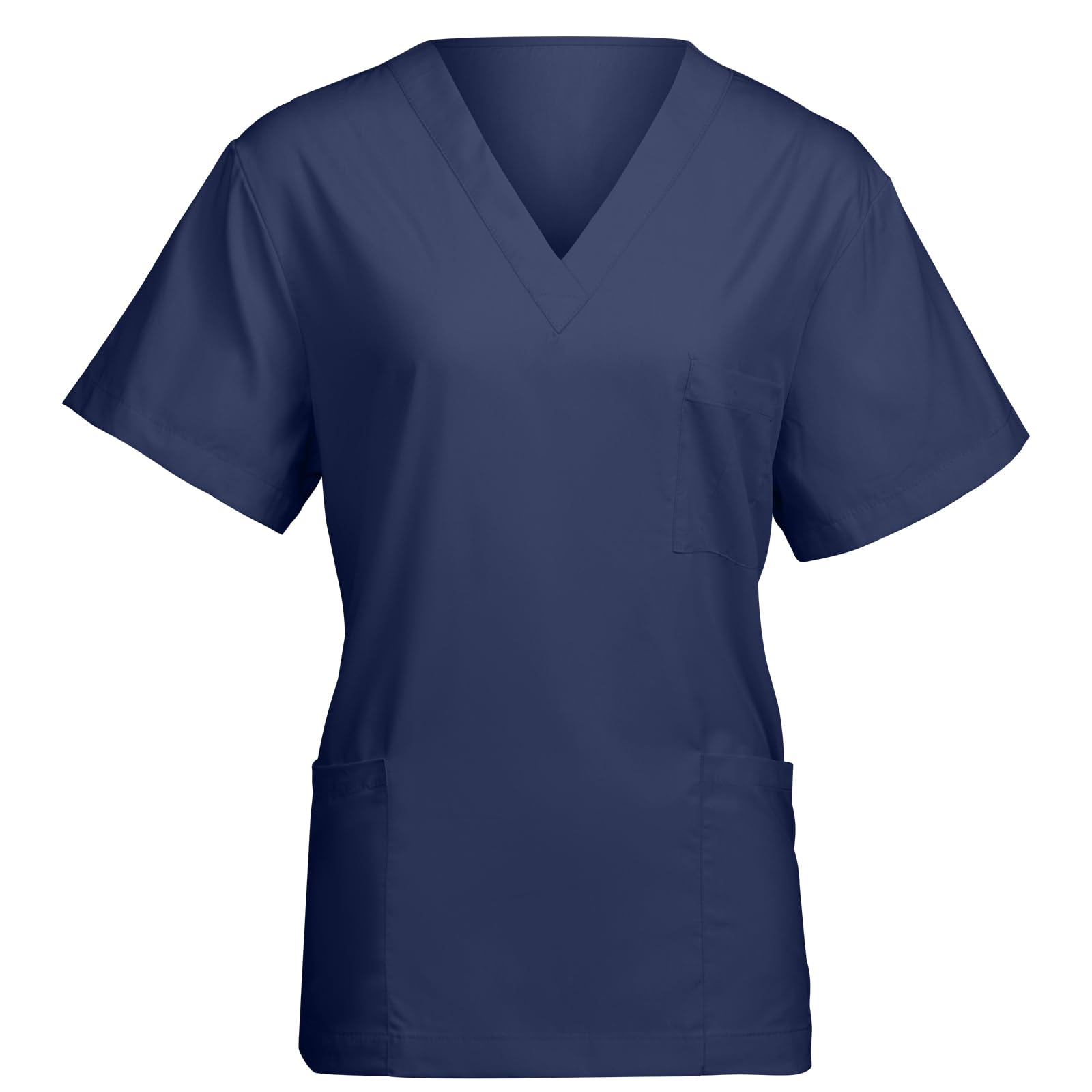 AUYAO Unisex Kasack Medizinische Uniformen OP Kasack Schlupfkasack Pflege Kasacks Damen Kurzarm Medizin Uniform V-Ausschnitt Berufskleidung für Arzt Krankenschwester Krankenpflege Altenpflege (M~L)