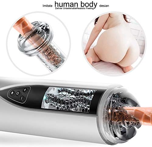 Automatical Rotating Piston Powerful Telescopic Rotation Handsfree USB Rechargeable Men Oral S(exy for Men Powerful Thrusting Multiple Modes, Sexy Underwear for Men,T-Shirt