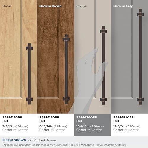 Image of Amerock Davenport 10-1 /16 inch (256mm) Center-to-Center Oil-Rubbed Bronze Cabinet Pull, BP36620ORB