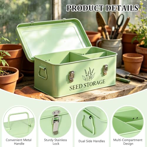 VOTMONDY 60-Slot Metal Seed Storage Organizer Box, Seed Saving Box by VOTMONDY - Used condition - Image 3