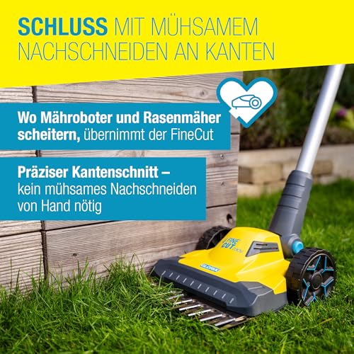 GLORIA Elektrischer Rasen- und Kantenschneider FineCut 230V | Ergänzung für Mähroboter & Rasenmäher | 25 cm Schnittbreite | Präzise, leise & leicht für kleine Gärten, Rasenflächen & Rasenkanten