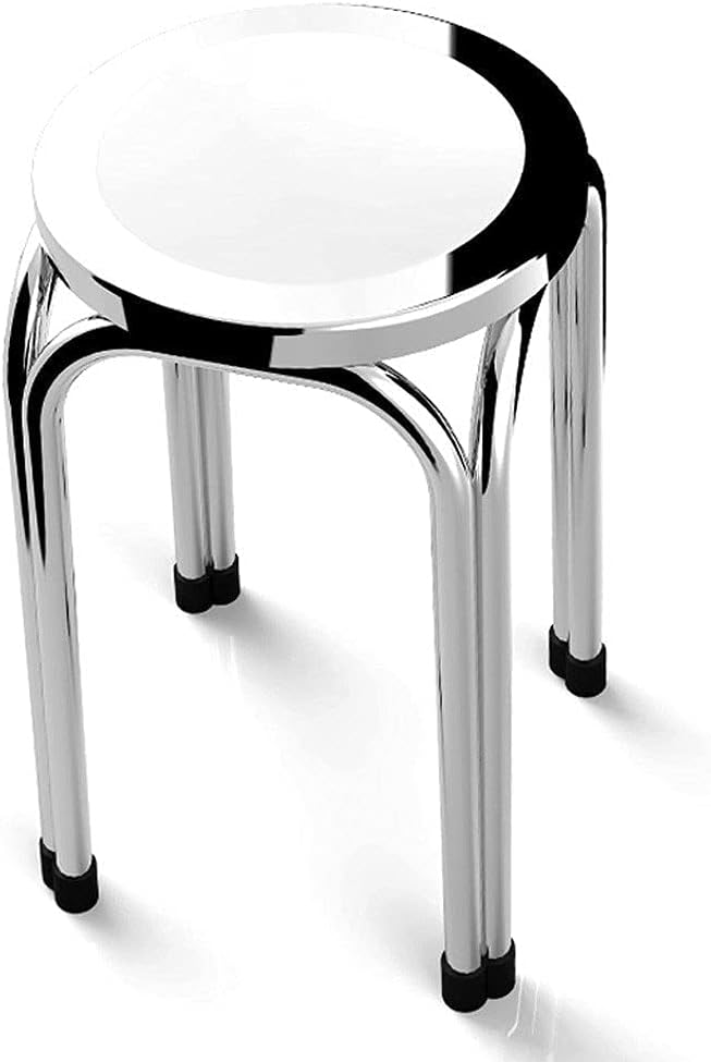 Minimalist Fashion Creative Stackable Stainless Steel Stool Home Classroom Activity Chair and Stool Portable Seat (2 Packs) Dining Chair High Stoolcasual/2 Pack Small