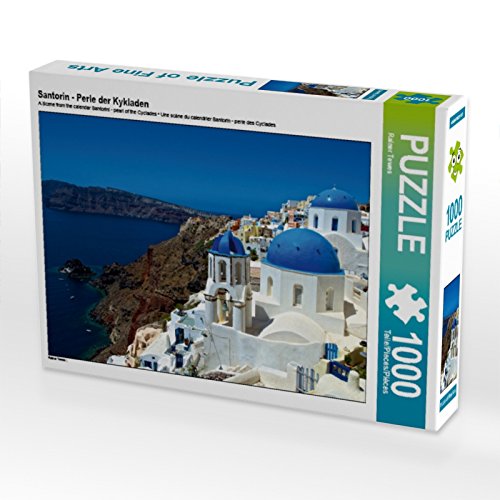 CALVENDO Puzzle Santorin – 1000 Teile, 64x48 Cm, Premium-Qualität Aus Europa
