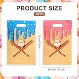 50pcs Baseball Ice Cream Drip Gift Bags, Baseball Ice Cream Goodie Candy Snack Party Favors Bags with Handles for Birthday Sport Theme Party Decor Team Celebration Supplies