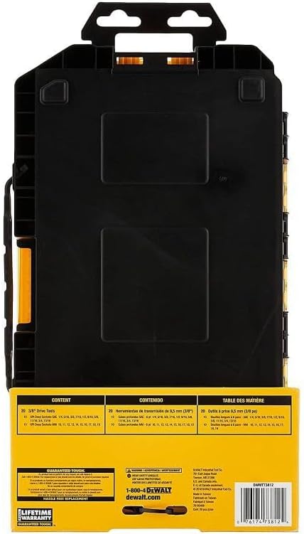 DEWALT DWMT73812 Tool Kit 3/8'' Drive Deep Socket Set, 20 Piece