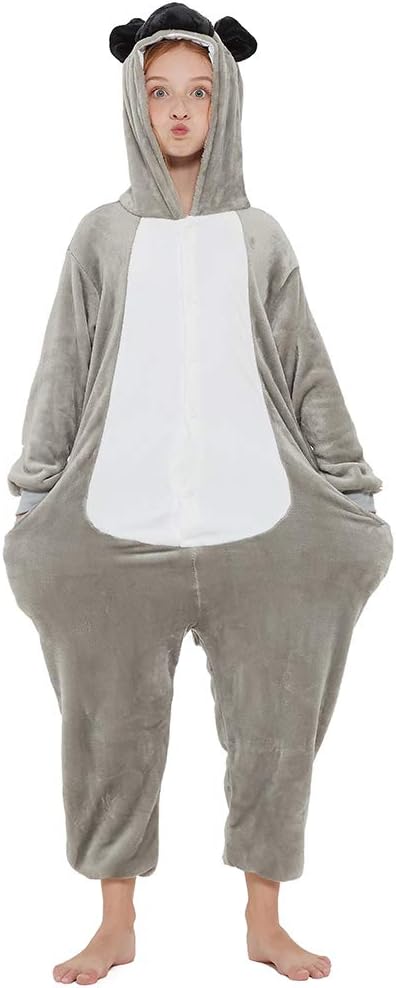 Kids Dog Onesie Fleece Animal Halloween Cosplay Puppy Costume Christmas Easter Bulldog One Piece Pajamas
