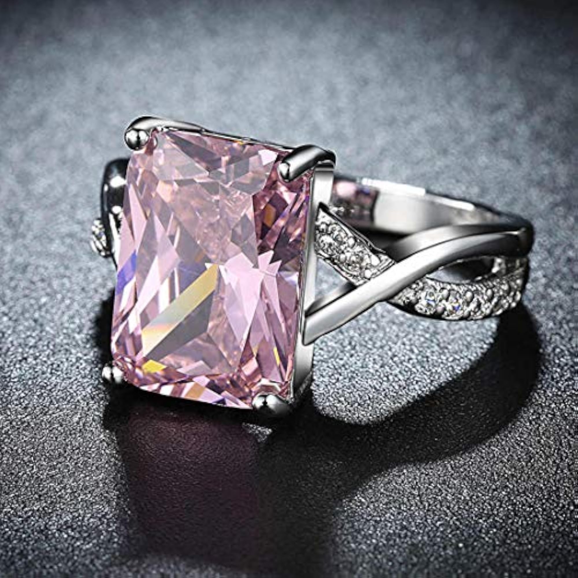 Crystal Silver Plated Swanky Ring (SMNJG-RNGG-5178)