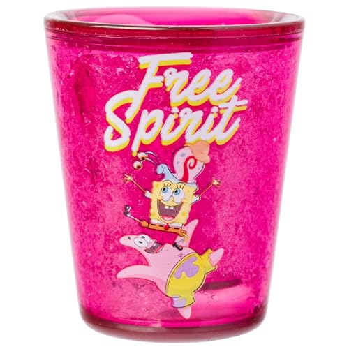 Image of Silver Buffalo SpongeBob SquarePants 4 Piece Plastic Freeze Gel Mini Cup Set, 1.5 Ounces